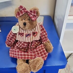 Plaid Teddy Bear with Bow